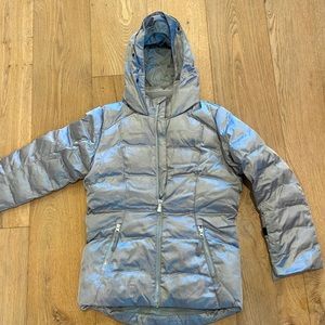 Spyder girls ski coat, silver size 12